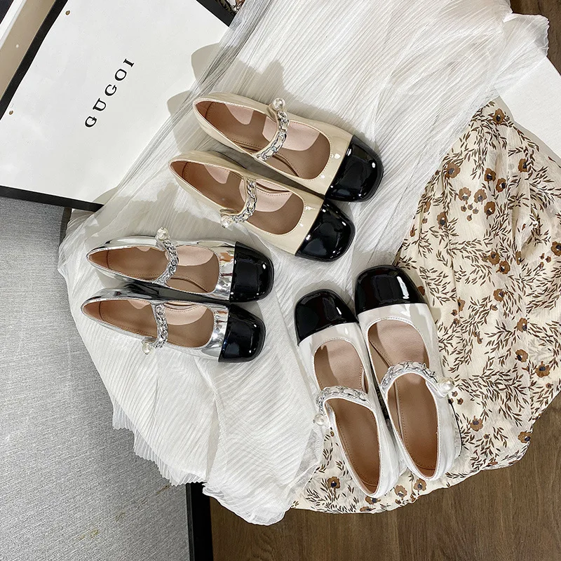 

New French Comfort Shoes Woman Retro Chunky Heel Sandals Square Toe 2021 Female Shoes Block Heels Buckle Strap, 4 colors