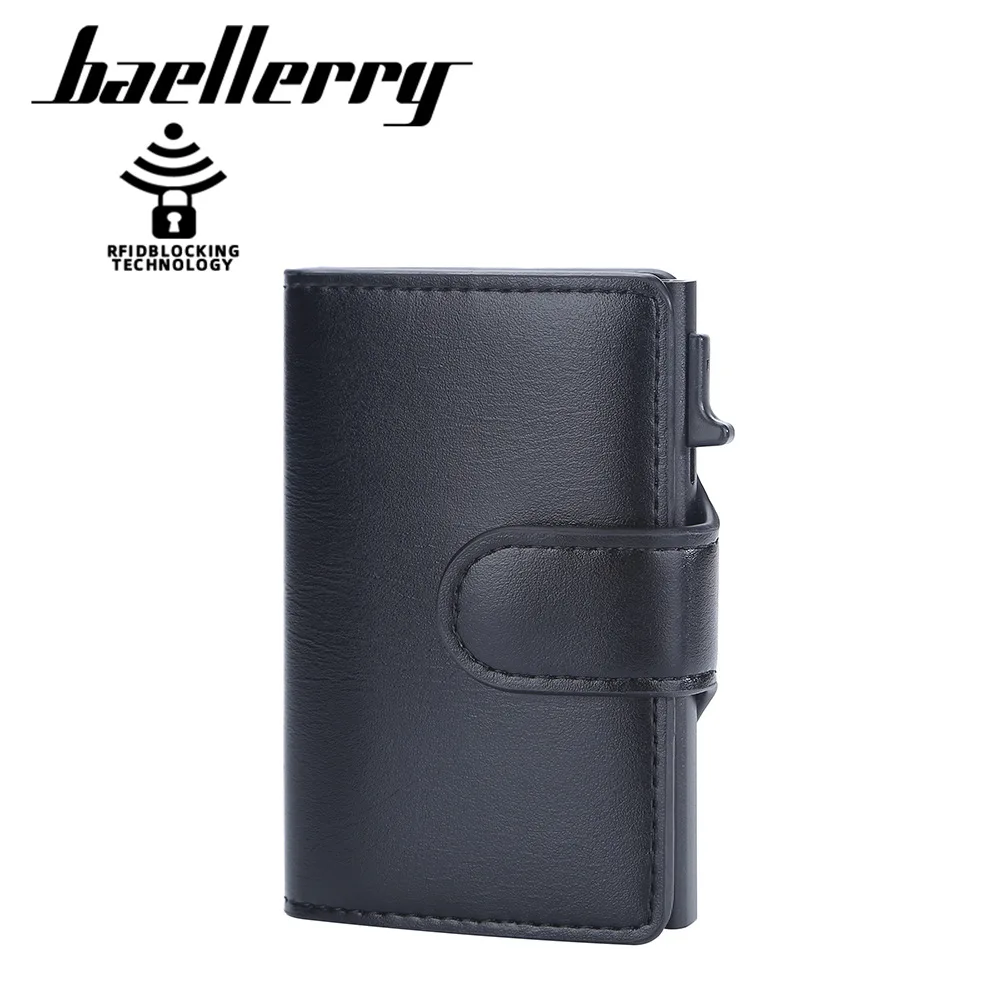 

baellerry billetera pop up Slim Minimalist Credit Card Case pu leather pop up men wallet RFID Blocking aluminium pop up wallet