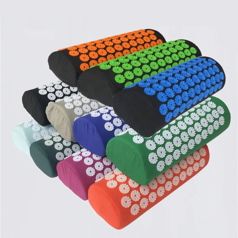 

ready to ship pain solution yoga mat acupuncture mat and acupuncture pillow acupressure neck pillow, As picture