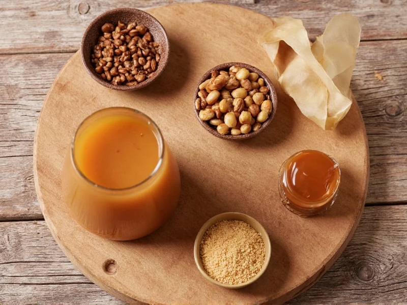 Homemade caramel ingredients on wooden table