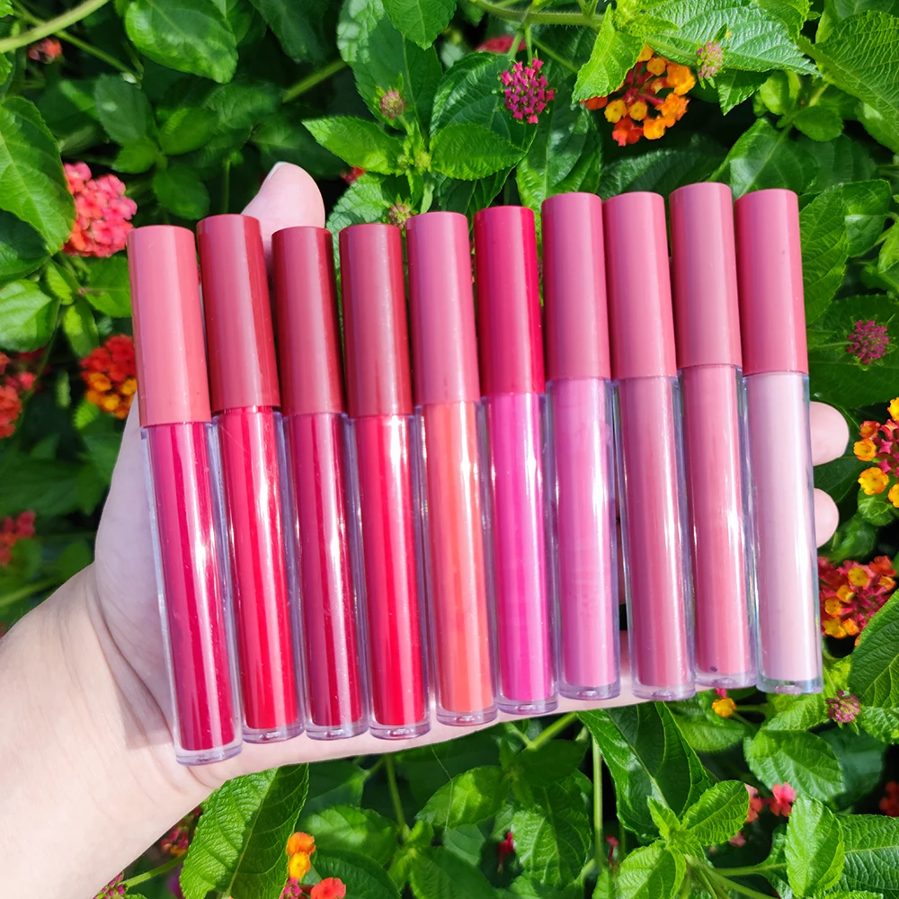 

12 Colors Liquid OEM No Base Vegan Matte Pigment Wholesale Lipgloss Clear Custom Logo Vendor Private Label Lip Gloss, Customization welcome