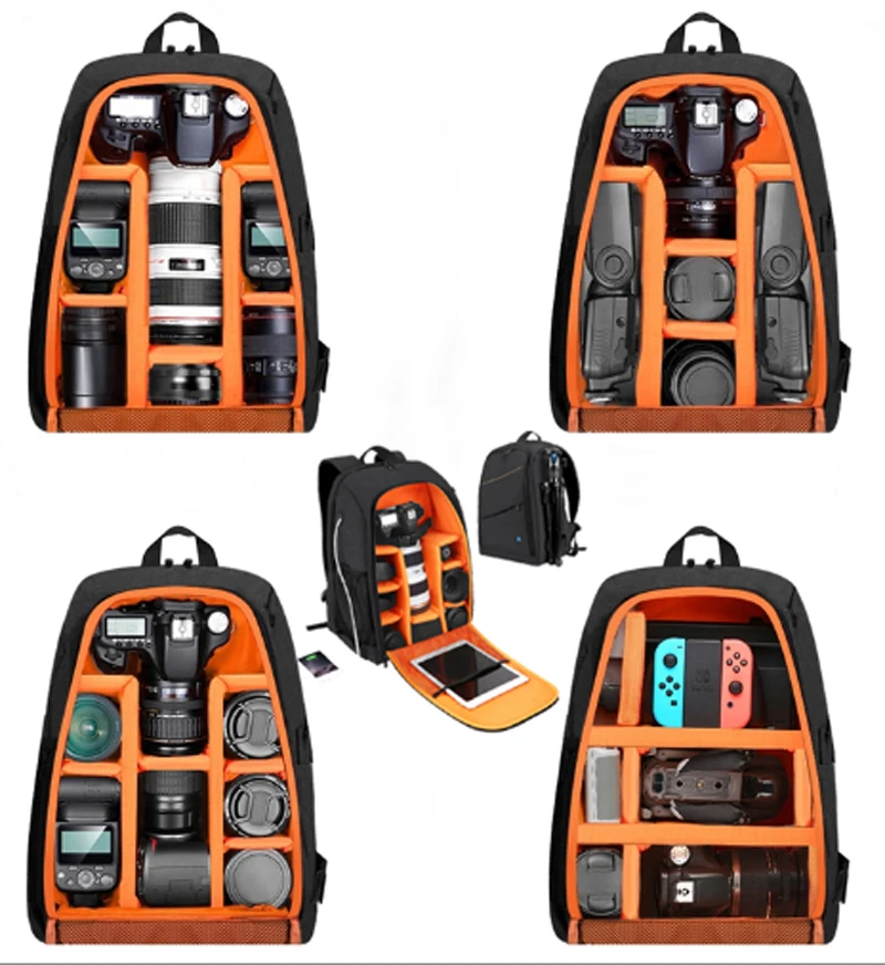 

Cheap Big Capacity Photography Camera Accessories Backpack Waterproof Dual Shoulders Backpack Camera Bag DSLR Photo Video Bag