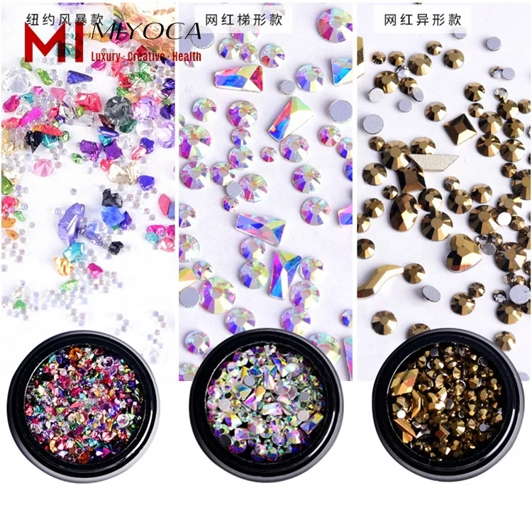 

MIYOCA 16 Boxes Mixed Crystal Flatback Rhinestones Glass AB Crystals for 3D Nail Art Multi Colors Sizes Stones for Nails Crafts