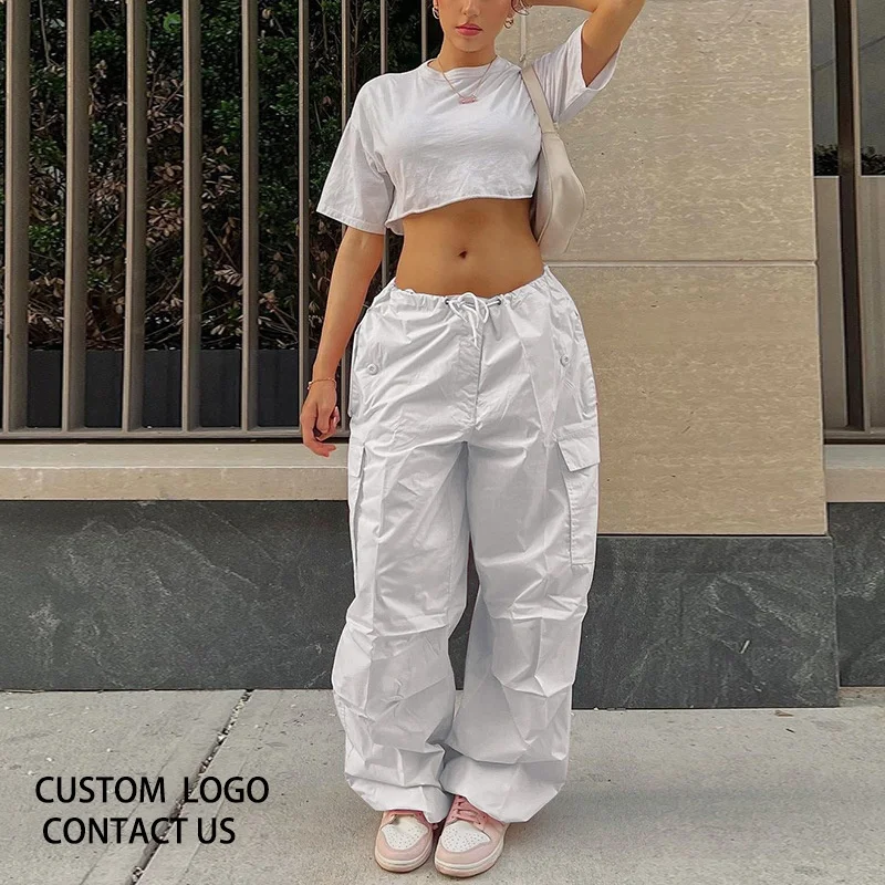 Liu Ming Custom logo Women Streetwear Fashion Clothes Loose Jogger Sweatpants Cargo Trousers XS Pants