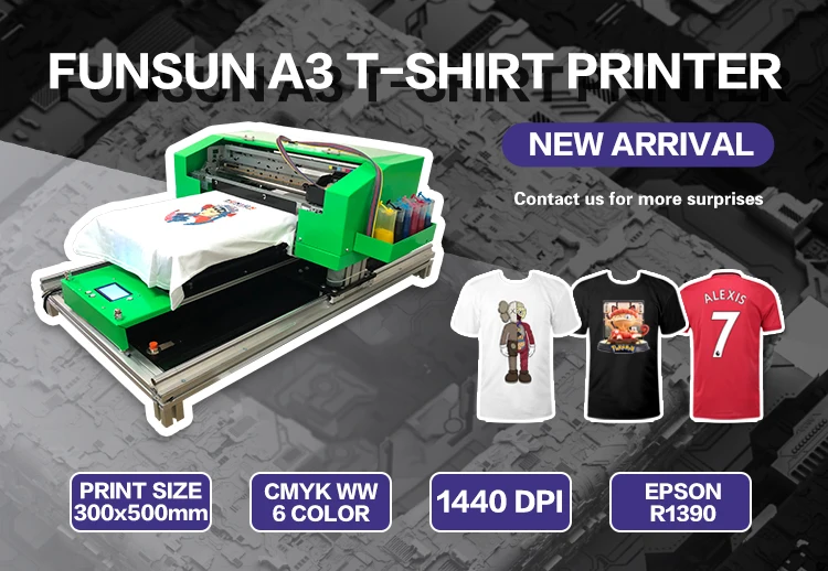 FUNSUN DTG Cloth Garment Inkjet Printing Machine Dtg T-shirt/T Shirt Garment Digital Printer 