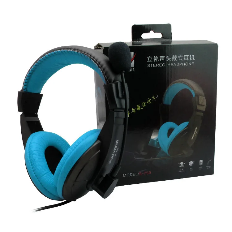 

Computer notebook mobile music headset gaming Student online class headset headphones, Black color