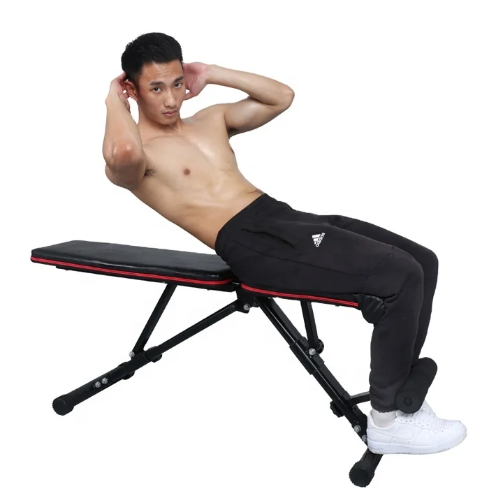 

SJ-Z700 Home Multi Fitness Workout Foldable Adjustable Gym Equipment Weight Exercise Bench, Black