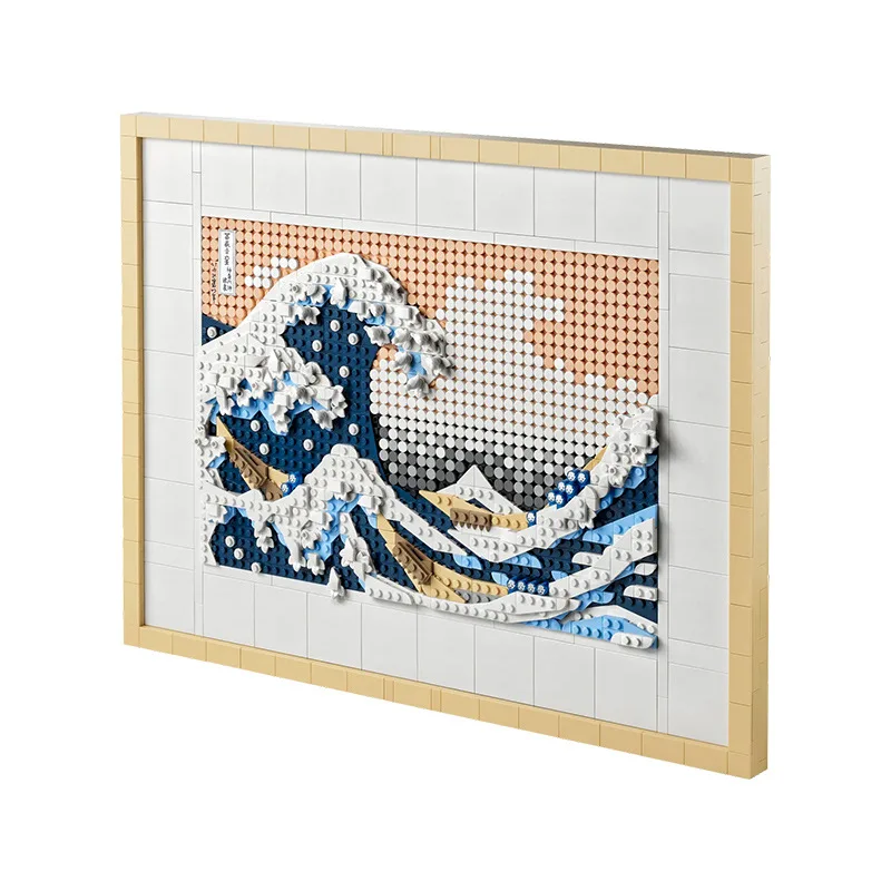 

92806 Hokusai - The Great Wave Toy Bricks Famous murals Building block for kids Art Life Series Stacking blocks 31208