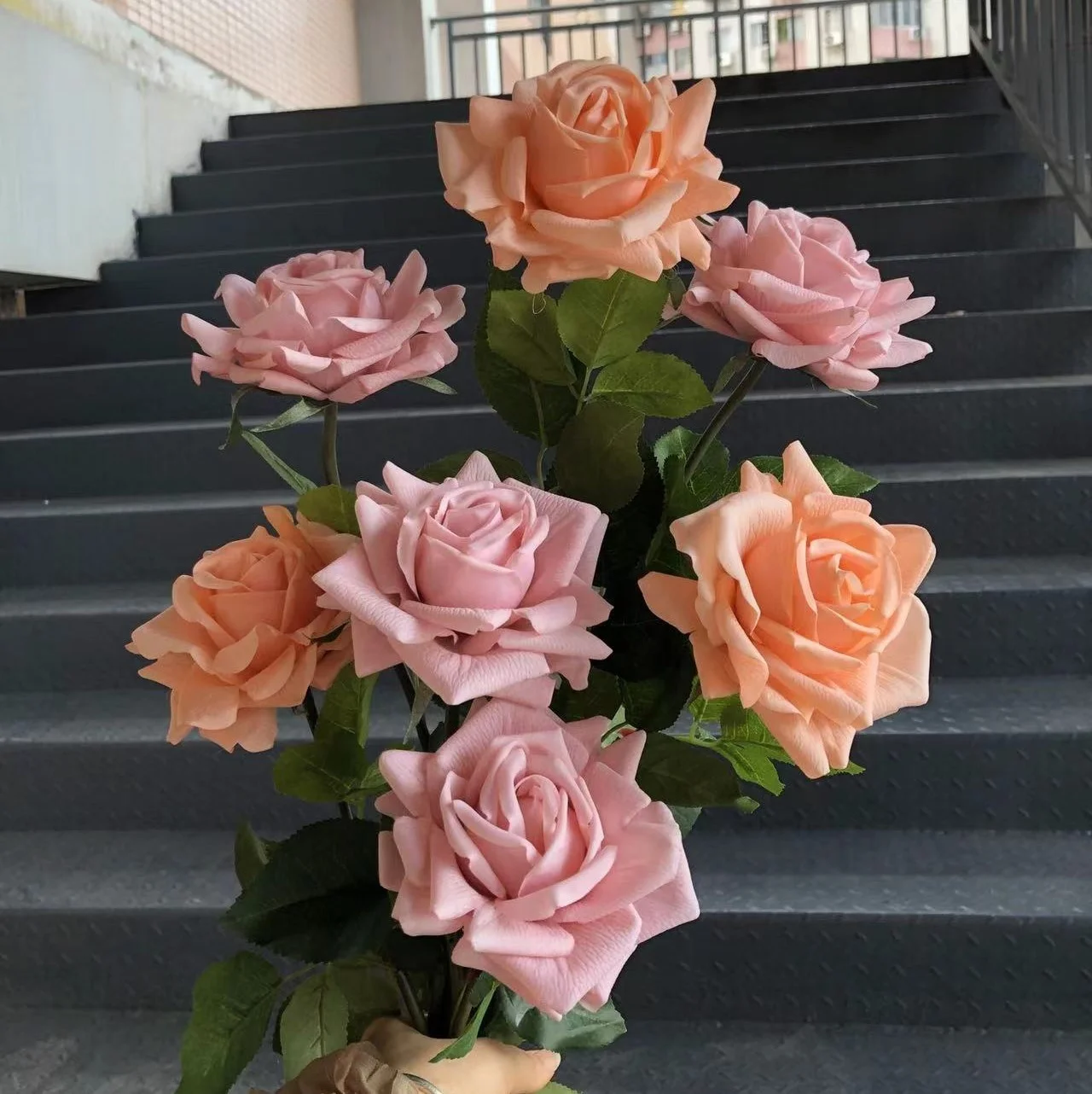 

Y-H053 High Quality Luxury 12cm Big Head 72cm Long Real Touch Rose Artificial Flowers For Wedding Home decoration