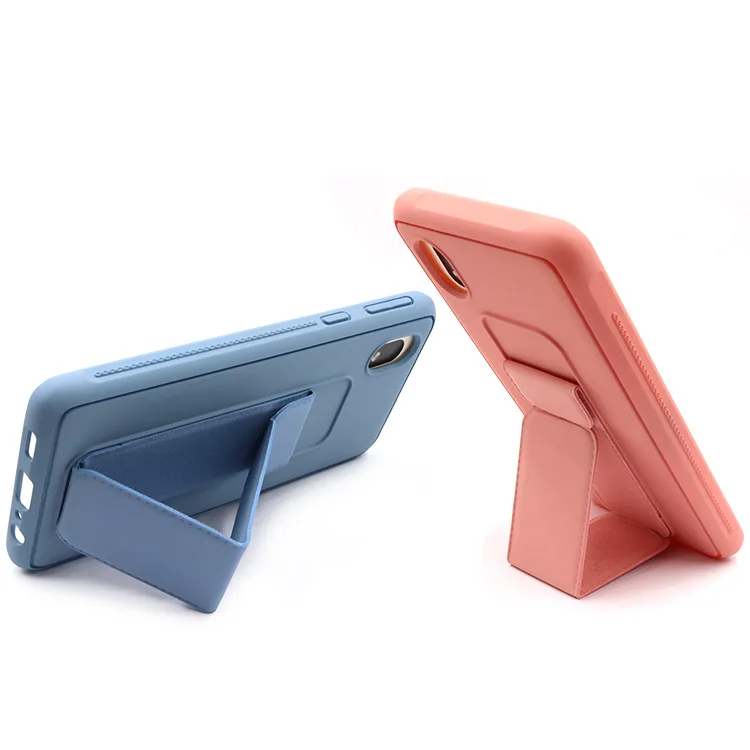 

For iPhone 11 Magnetic Stand Silicone Leather Strap Case Folding Stand Phone Case for iPhone 12 Leather Case With Strap