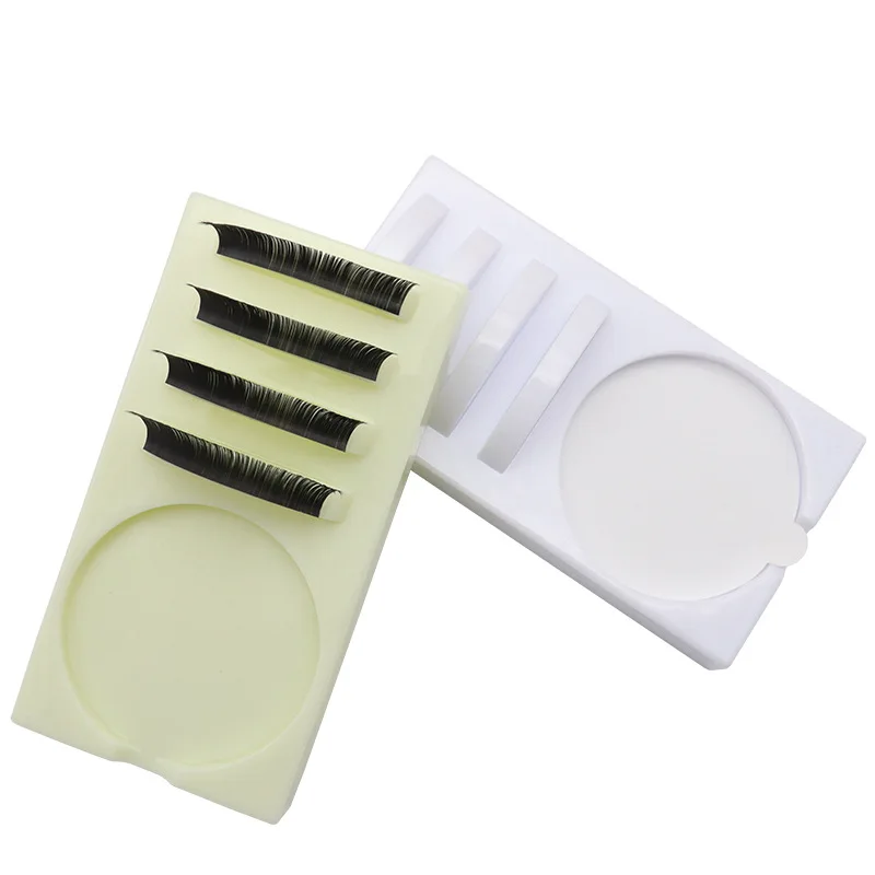 

lava beauty Curved eyelash grafting station Acrylic high quality eyelash extension tools eyelash grafting assistor glue pallet, Yellow, white, clear