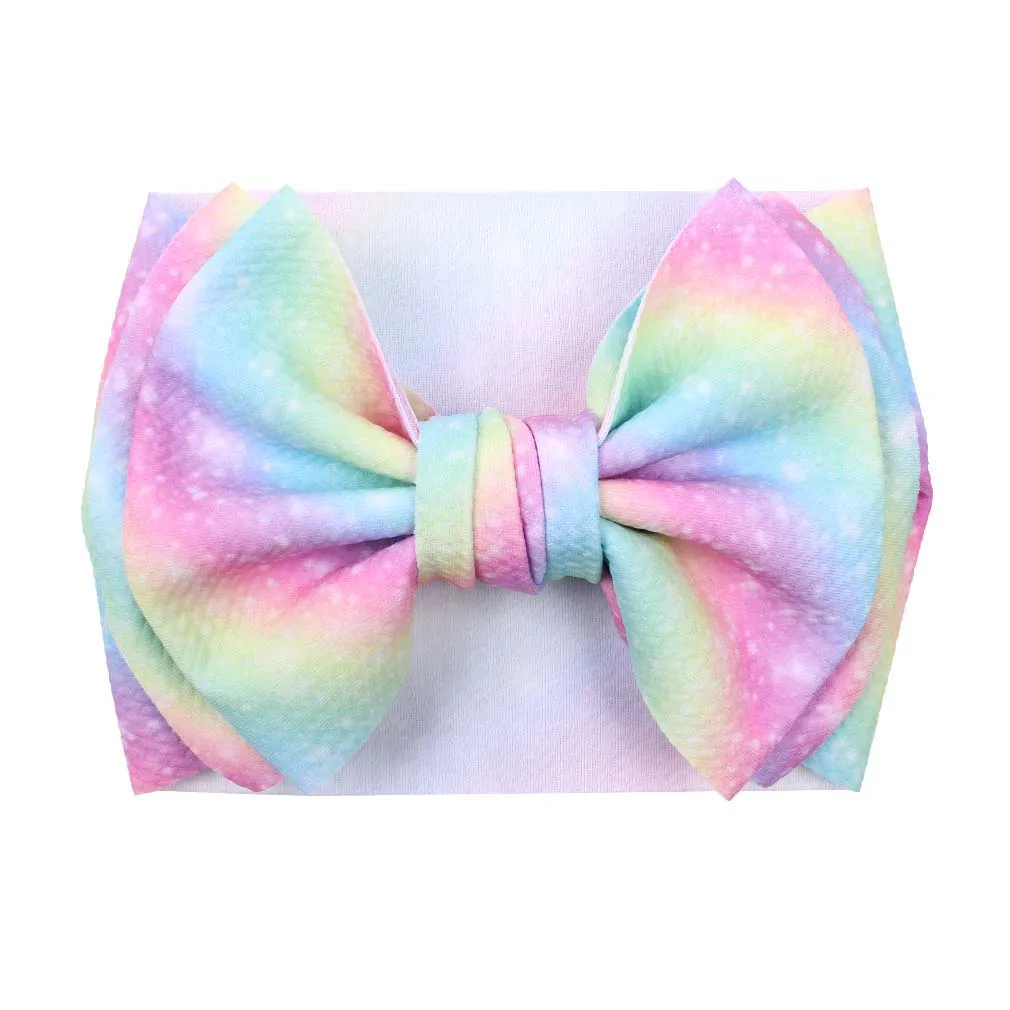 

Bullet Fabric Headband 7" Double Layer Hair Bow Printed Baby Head Wrap Winter Hair Accessories For Custom Headwear, 18 colors
