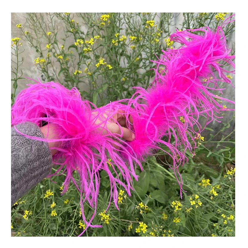 

Girls Ladies Automatic Ostrich Feather Fur Cuff Slap on Cuffs