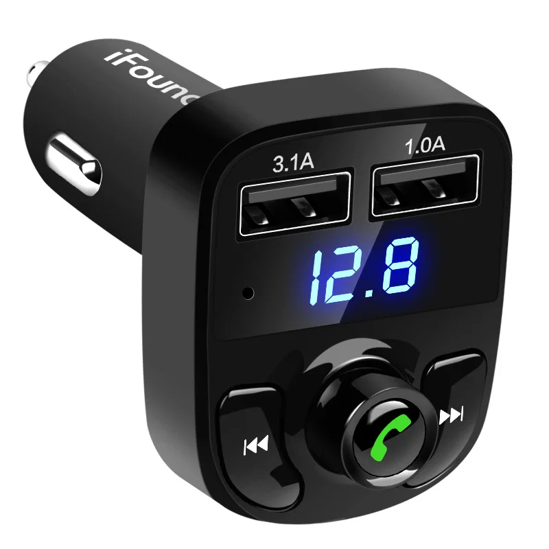 

Free Sample 2 Port USB Charge FM Transmitter Car Blue tooth Wireless Receivers Adapter