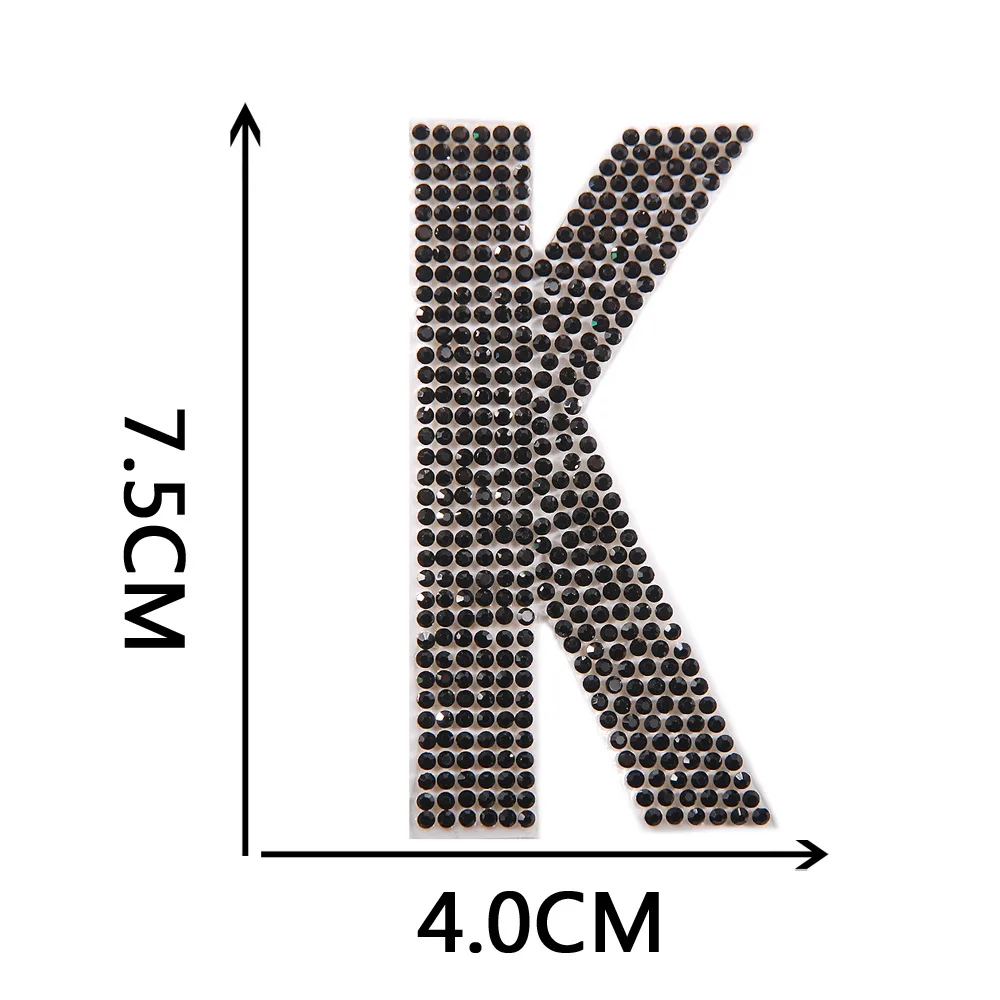 

Wholesale Rhinestone Iron On Letter Appliques Strass Stickers Iron On Black Diamond Patches For DIY Clothing