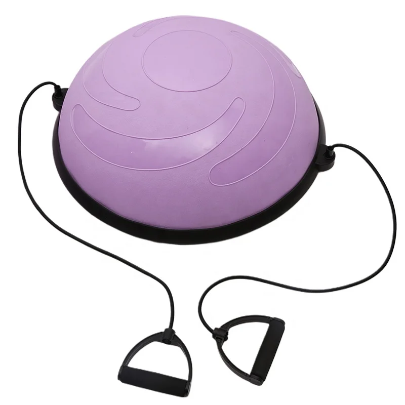 

Wholesale Yoga Pilates Exercise Ball Gym Equipment PVC Stability Half Balls With Handles Fitness Accessories Factory, Blue, black, purple