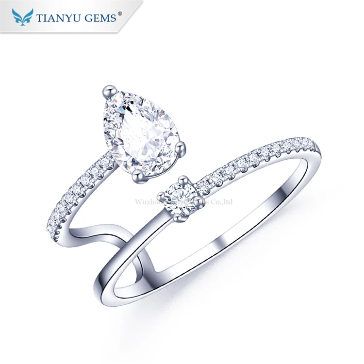 

Tianyu gems womans rings gold 10k with pear cut moissanite cheap rings diamond ring