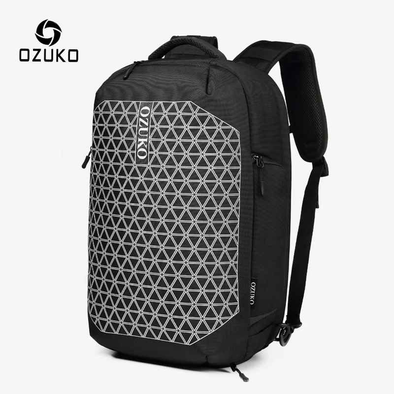 

Ozuko New Usb Backpack School Manufacturers Smart Luggage Bag Travel College Bags For Men, Black,blue,grey