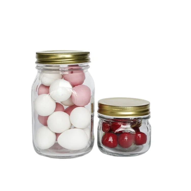 

Round Square Mason Jar with Tinplate Continuous Thread Lid
