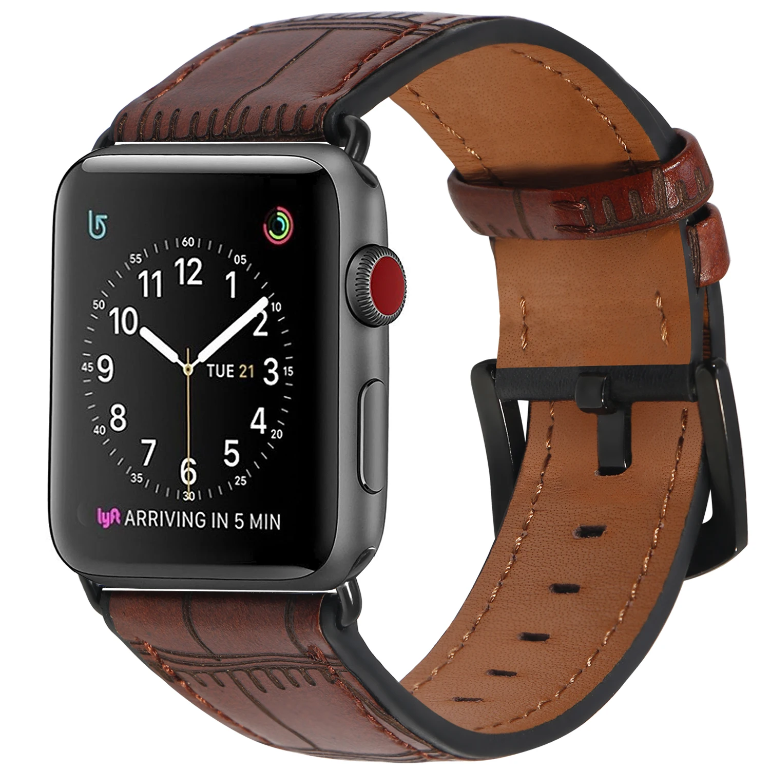 

Luxurious custom made vintage designer genuine leather watch strap crocodile grain for apple watch