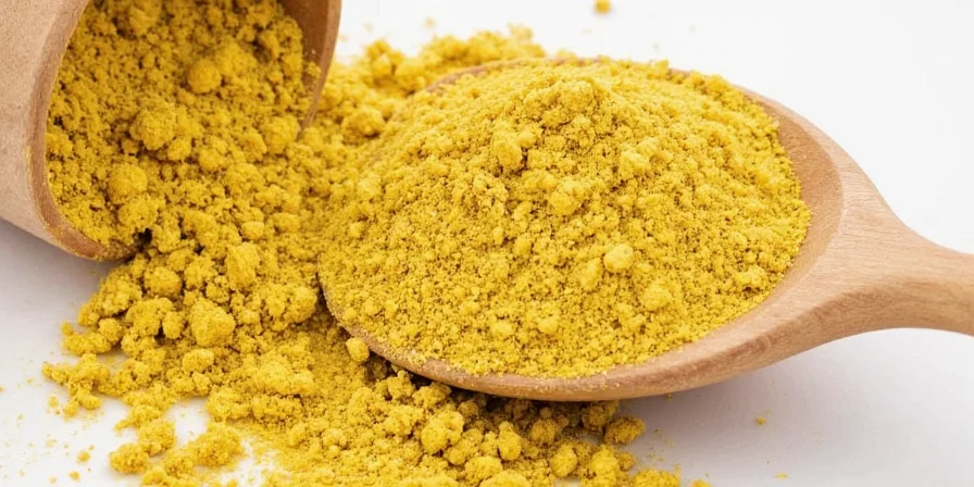 Mustard powder stored in glass jars inside a spice drawer