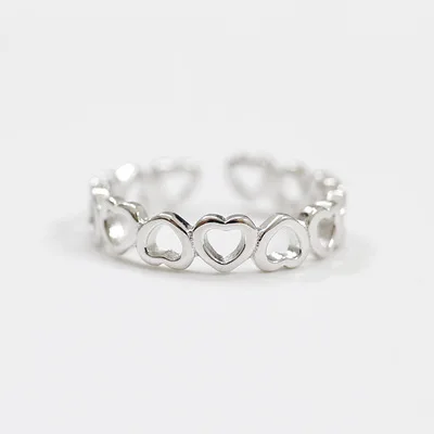 

S925 sterling silver jewellery heart eternity ring for girls