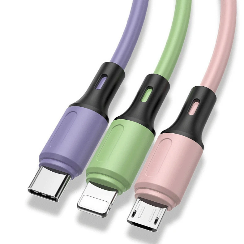 

2022 New Technology 3 In 1 Usb Cable Fast Charging Android 1.2M Flat Wire Usb Kabel Type C Cable Cabo magnetic 3-1