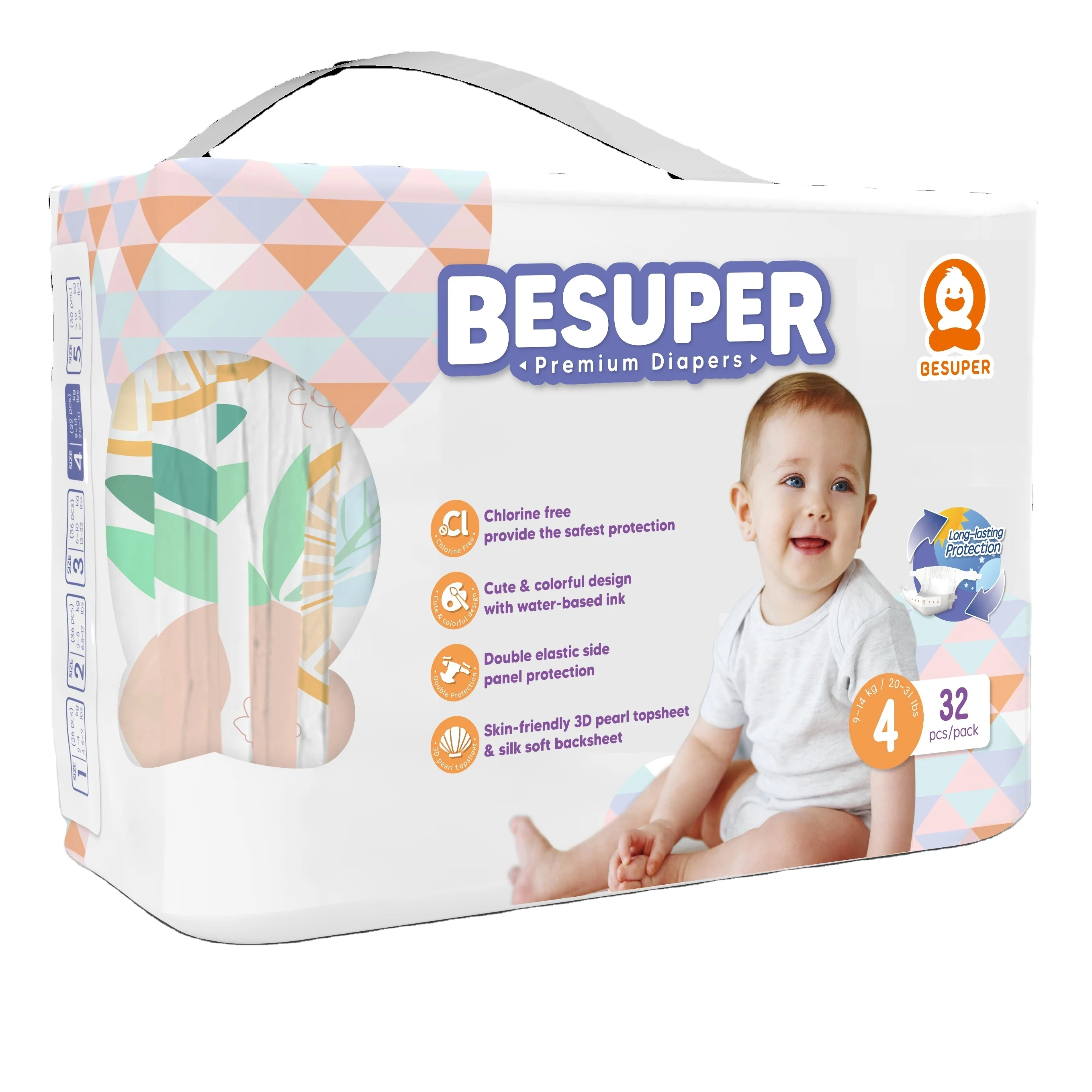 

Besuper Free sample CE BRC OEKO ISO disposable baby diaper