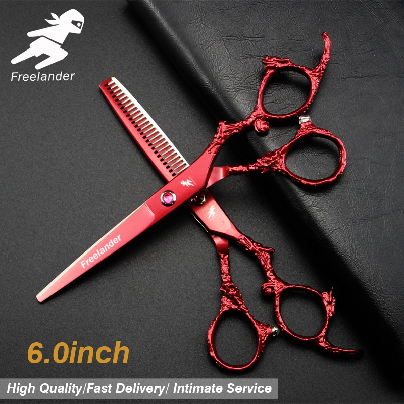 

6.0 inch WLB-03 new fashion design beauty barber scissors flat scissors tooth scissors