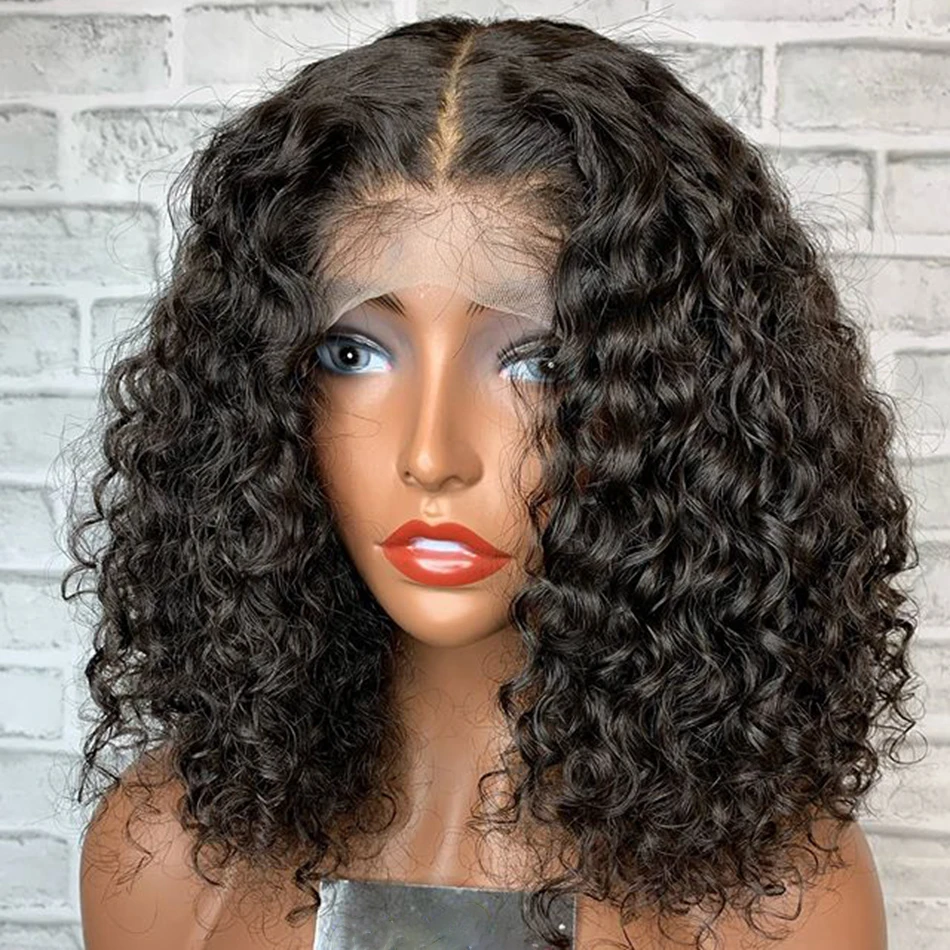 

Brazilian Kinky Curly Lace Frontal Wig Pre Plucked With Baby Hair 13X4 Cuticle Aligned Raw Virgin Human Hair Lace Front Wigs