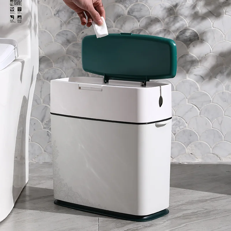 

New Modern Smart Automatic Trash Can Plastic Trash Cans Household Kitchens Bathroom Trash Can