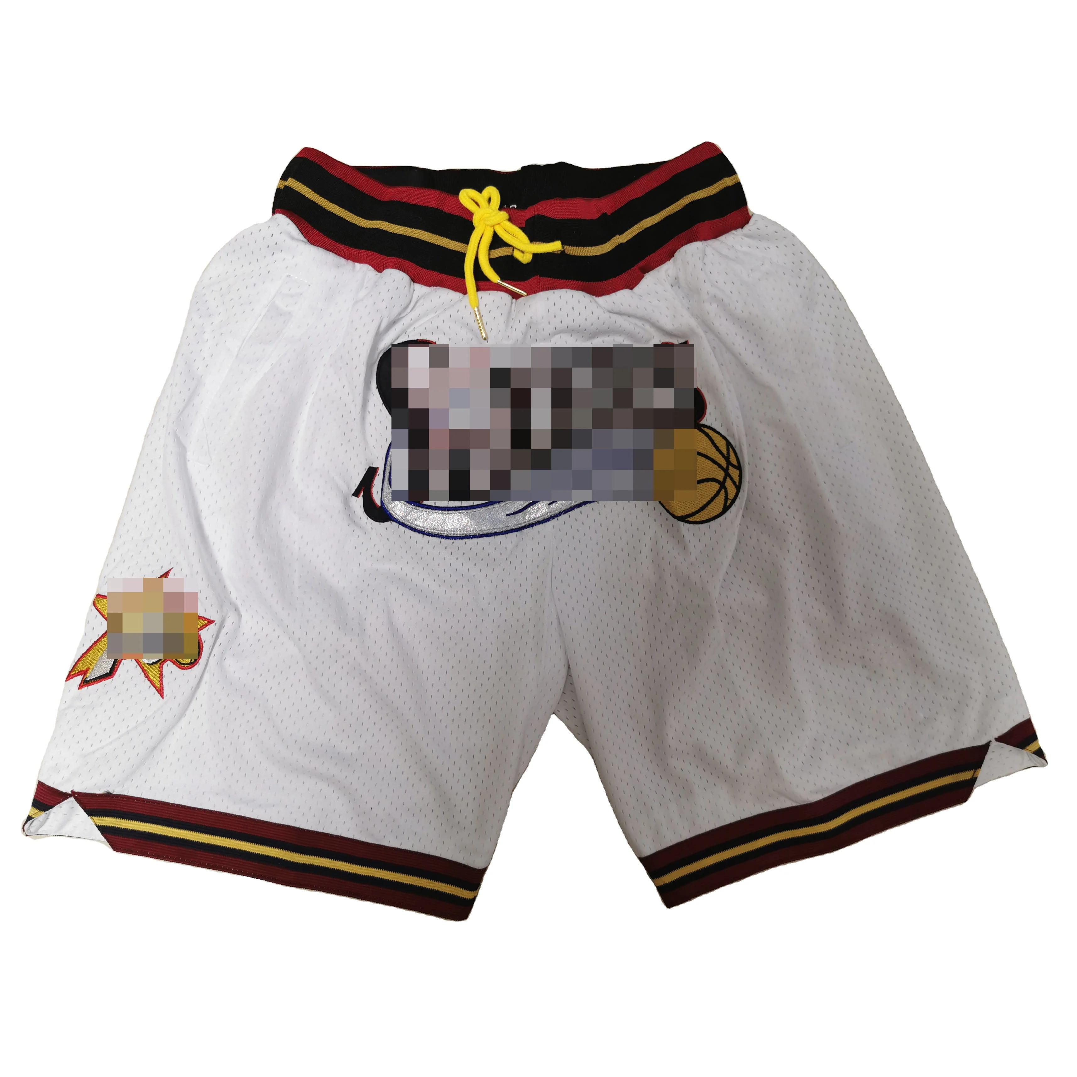 

Factory direct sales mens just shorts embroidery basketball shorts white Philadelphia 76 shorts