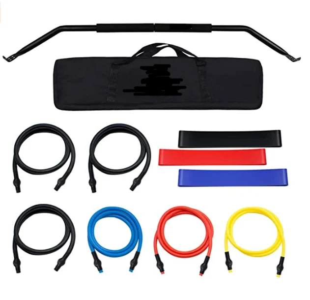 

Fitness Equipment System 6 Resistance Band Weightlifting Training Kit Bow Portable Home Gym Resistance Bands, Black