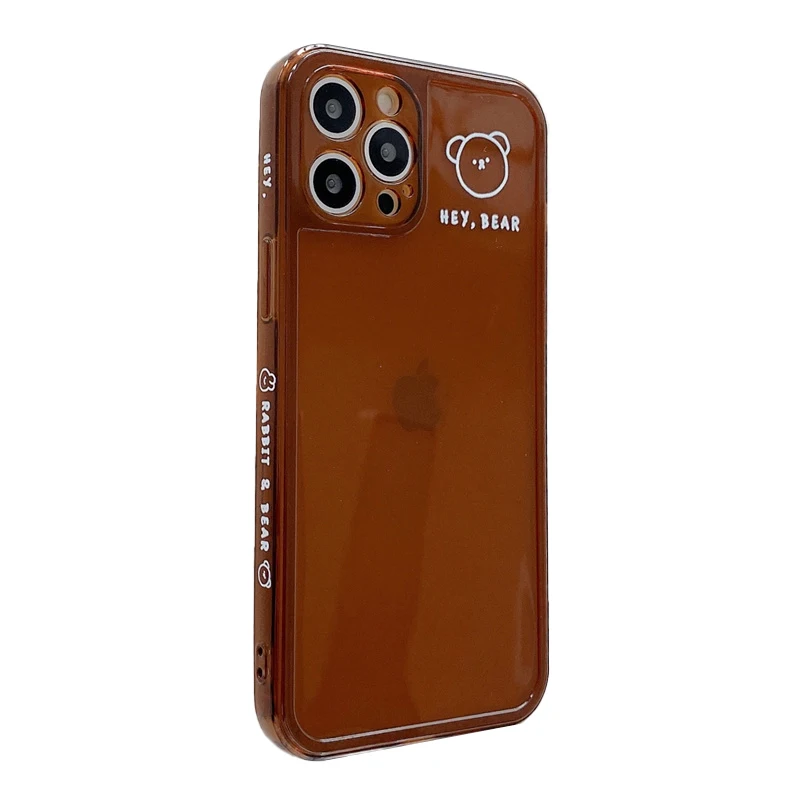 

2021 High Quality Cute Rabbit Lens Protection Silicone Soft TPU Cell Phone Case For iPhone 12 11 Pro Max X XR XS Telephone Cover