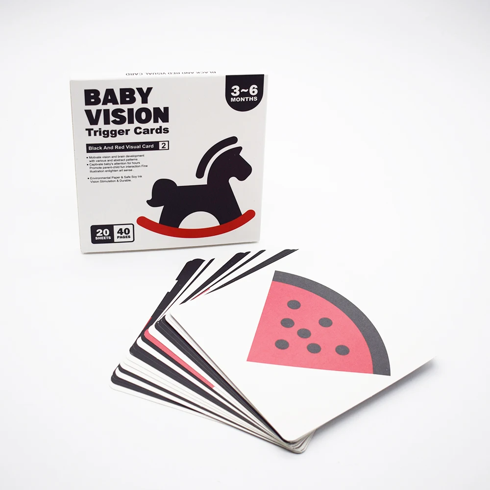 

High Contrast Baby Flashcard Black White Colorful Visual Stimulation Learning Activity Card For Babies Ages 0-3-6-12-36 Months