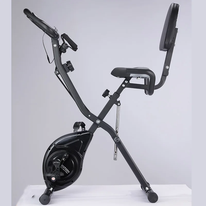 

Folding exercise bike fitness gym bicycle exercise bike, Black