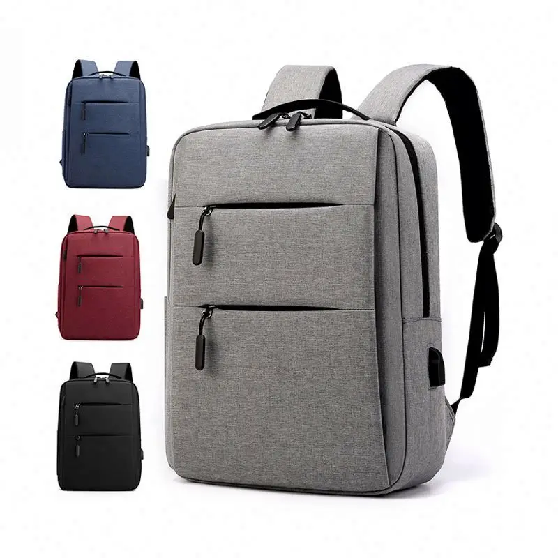

High Quality Promotion Mens Travel Safe Durable Business Laptop School Backbgs Gift Backpack With USB Charging Port, Grey,blue,black,red or customized