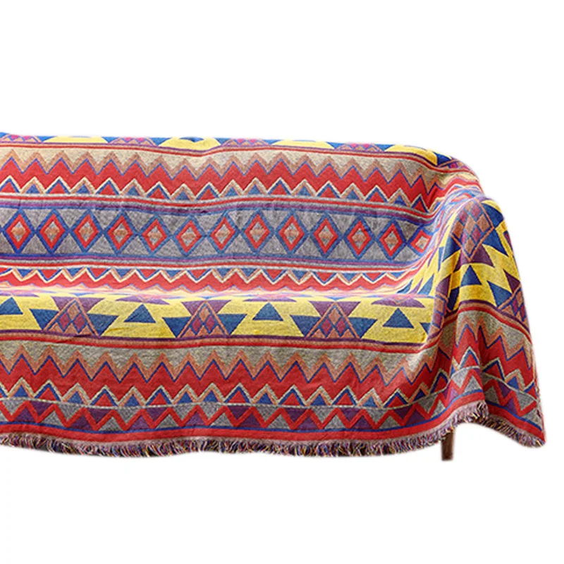 Mexican Bohemian Style Home Decor Soft Boho Throw Blanket Geometric Figure Tapestry Woven 3 2 1 Sofa Covers