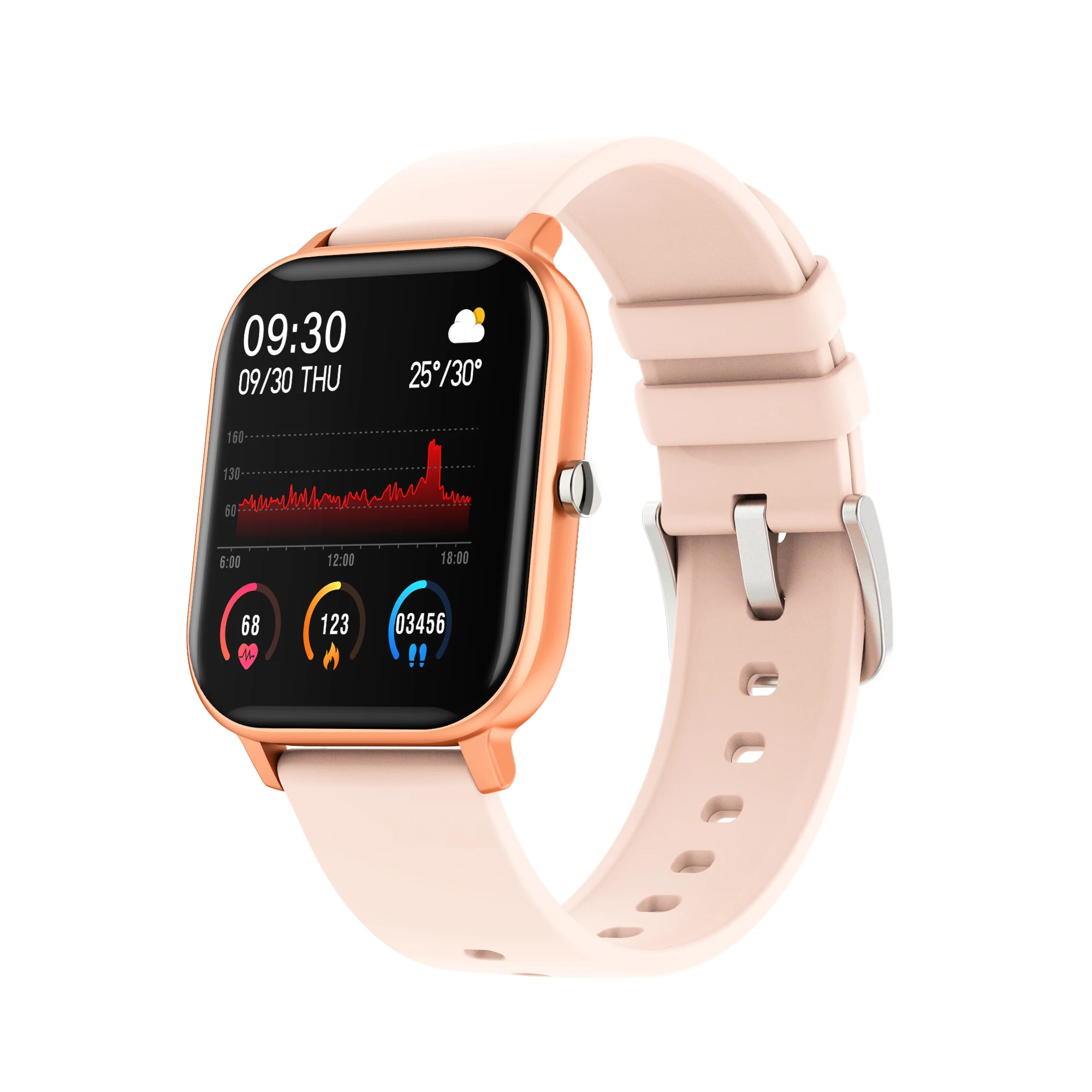 

P8 Smart Watch Full Touch Fitness Tracker Wristband for Men Waterproof IP67 Smartwatch Bracelet Fitness Tracker Wristband, Black, pink, gold, blue, grey
