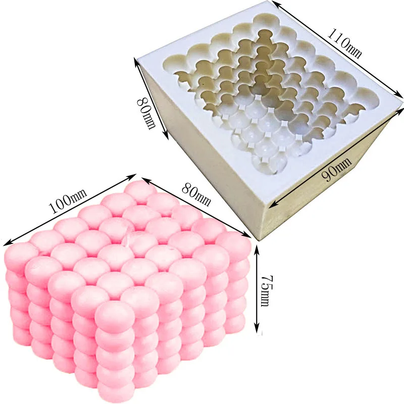 

LOVE'N LV537B Cube bubbles silicone candle molds DIY rectangle ball square European style geometric candle mould