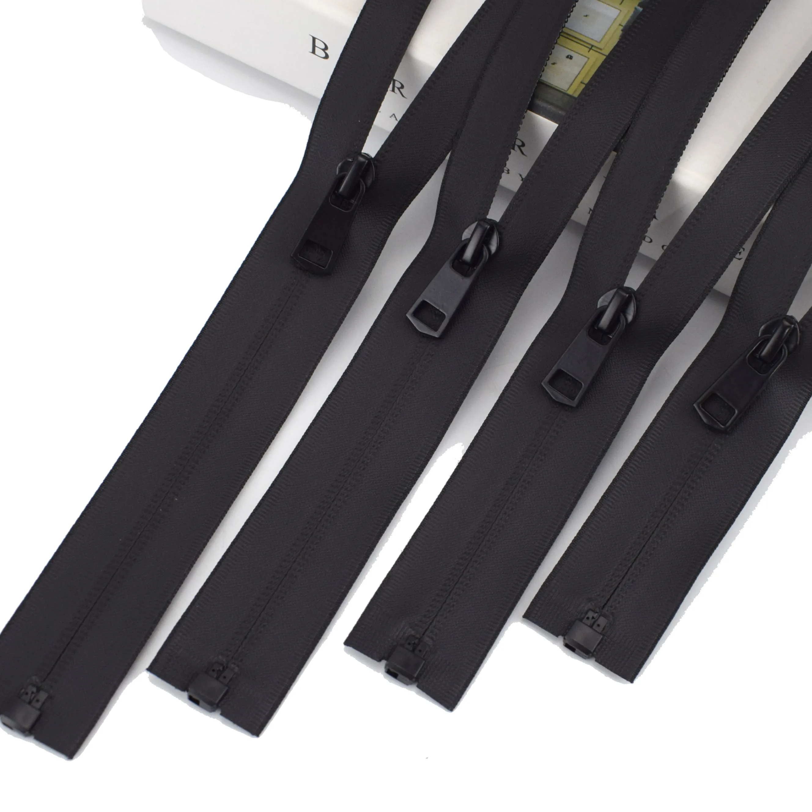 

Meetee A1-2 #5 Nylon Zipper 60/70/80/100cm Black Waterproof Zipper for Clothing Raincoat Down Jacket Open End Zippers