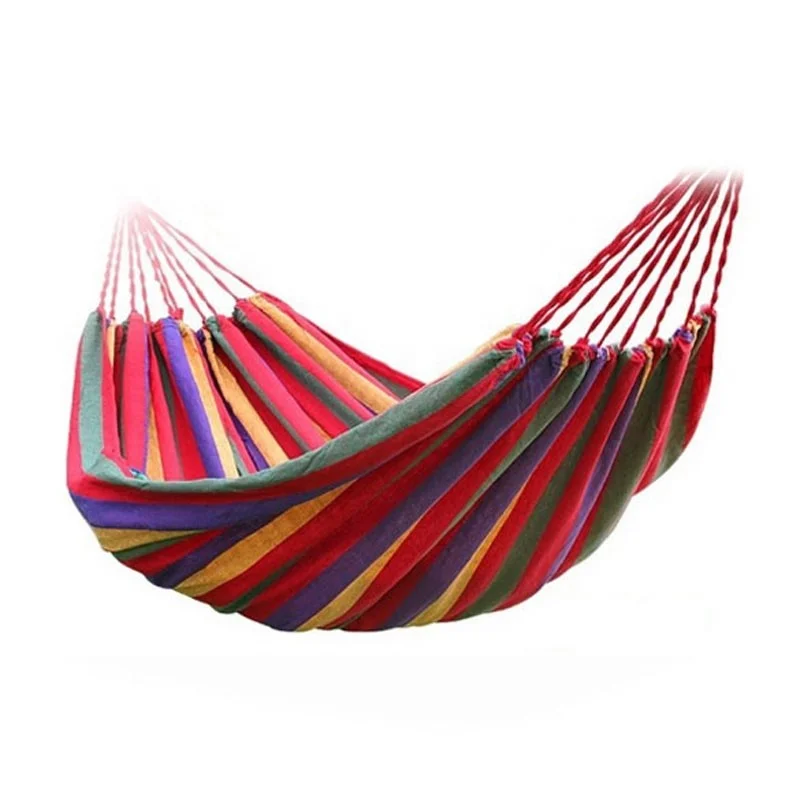 
Cheap Portable Outdoor Hammock Garden Sports Home Travel Camping Swing Canvas Stripe Hang Bed Hammock 180*80cm 