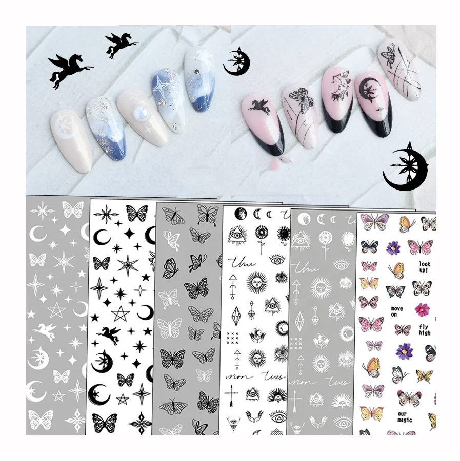 

Wholesale Nail Sticker Stars and Butterflies Nail Stickers for Nail Decoration