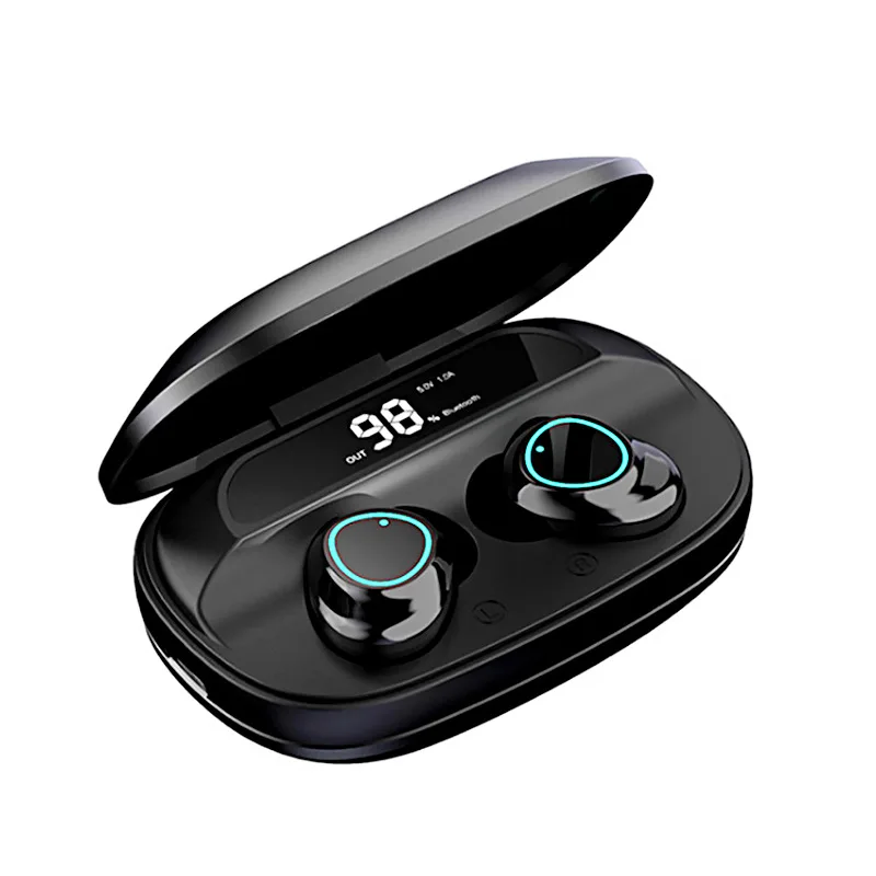 

9D Stereo Waterproof LED Display Wireless Earbuds With ANC Microphone