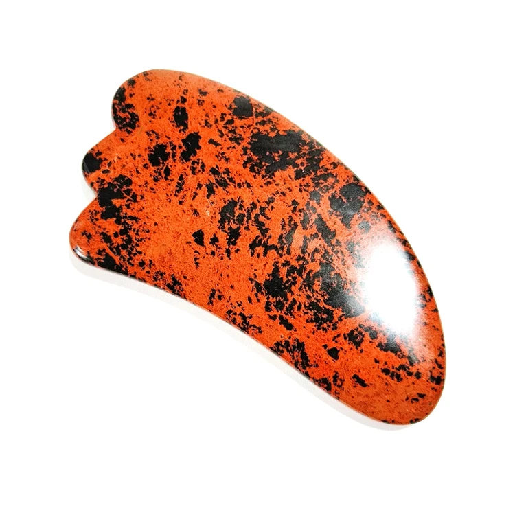 

factory direct sale gua sha scraping tool 100%natural mahogany obsidian massage jade roller suitable for face and body