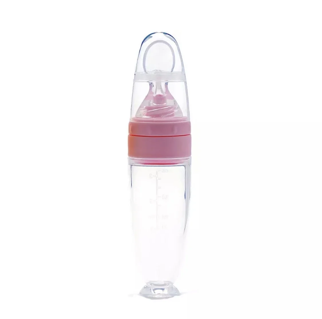 

Best Selling Products squeezable silicone baby feeding bottle with spoon for Newborn, Customized color