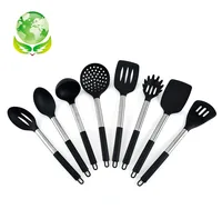 

2018 Hot selling Factory direct selling silicone kitchenware 8 piece stainless steel handle kitchen utensil