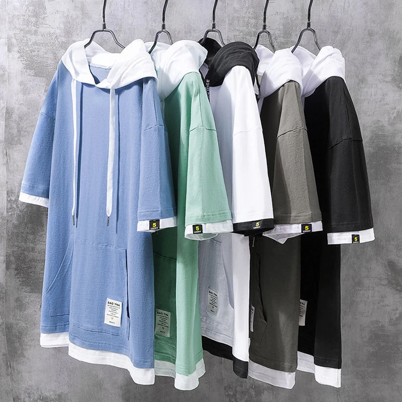

High qaulity short sleeves 100 cotton blank men hoodies sweatshirts