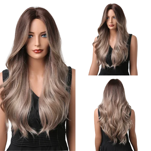 

BVR Wigs 30 Inches Japanese Fiber Heat Resistant Hair Fiber Synthetic Wigs Wigs Synthetic Hair, Dark brown