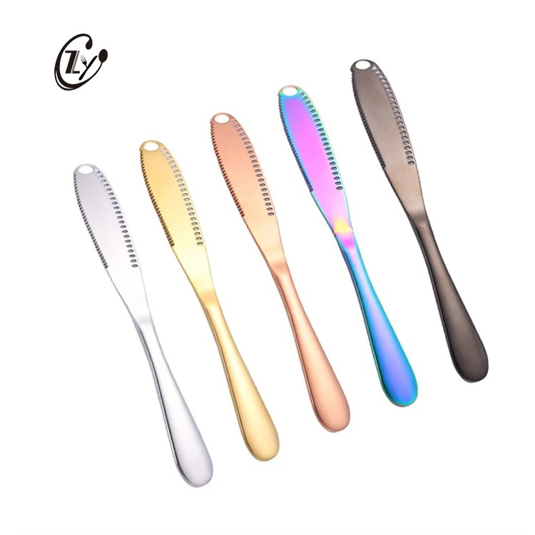 

Food Grade Stainless Steel Butter Spreader Knife 3 in 1 Multi-Function Bread Dessert Knife